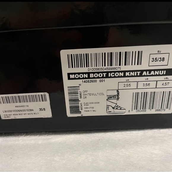 ALANUI X MOON BOOT Icon boots knit tan cream EU 38 US 7-8 sweater boho bead NEW - Picture 12 of 16